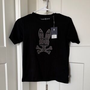 NWT - Psycho Bunny Black Graphic Kids Tee size 10-12